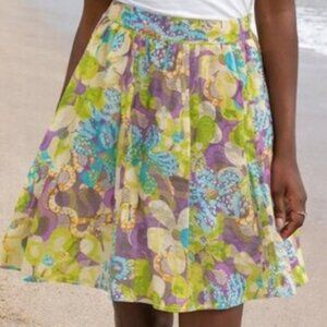 SIGRID OLSEN Floral Cotton Lined Skirt